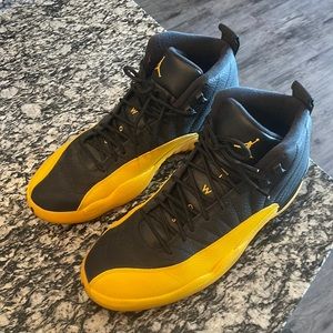 Jordan retro 12’s “black university gold”
